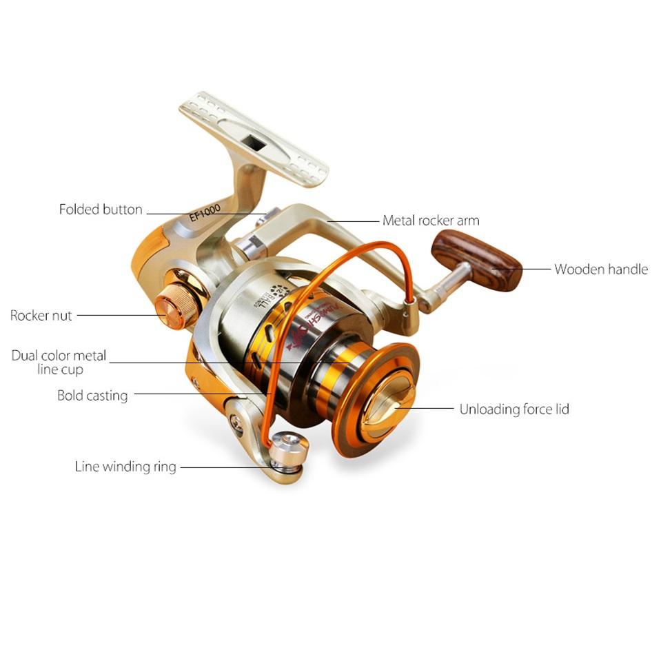 Yumoshi EF1000-7000 12BB 5.2:1 Metal Spinning Fishing Reels For Fresh/ Salt Water