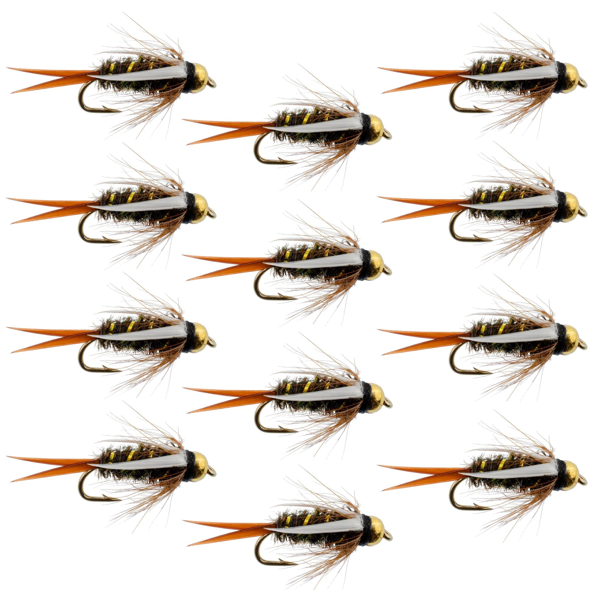 Bead Prince Nymph Fly Fishing Flies - 1 Dozen Flies