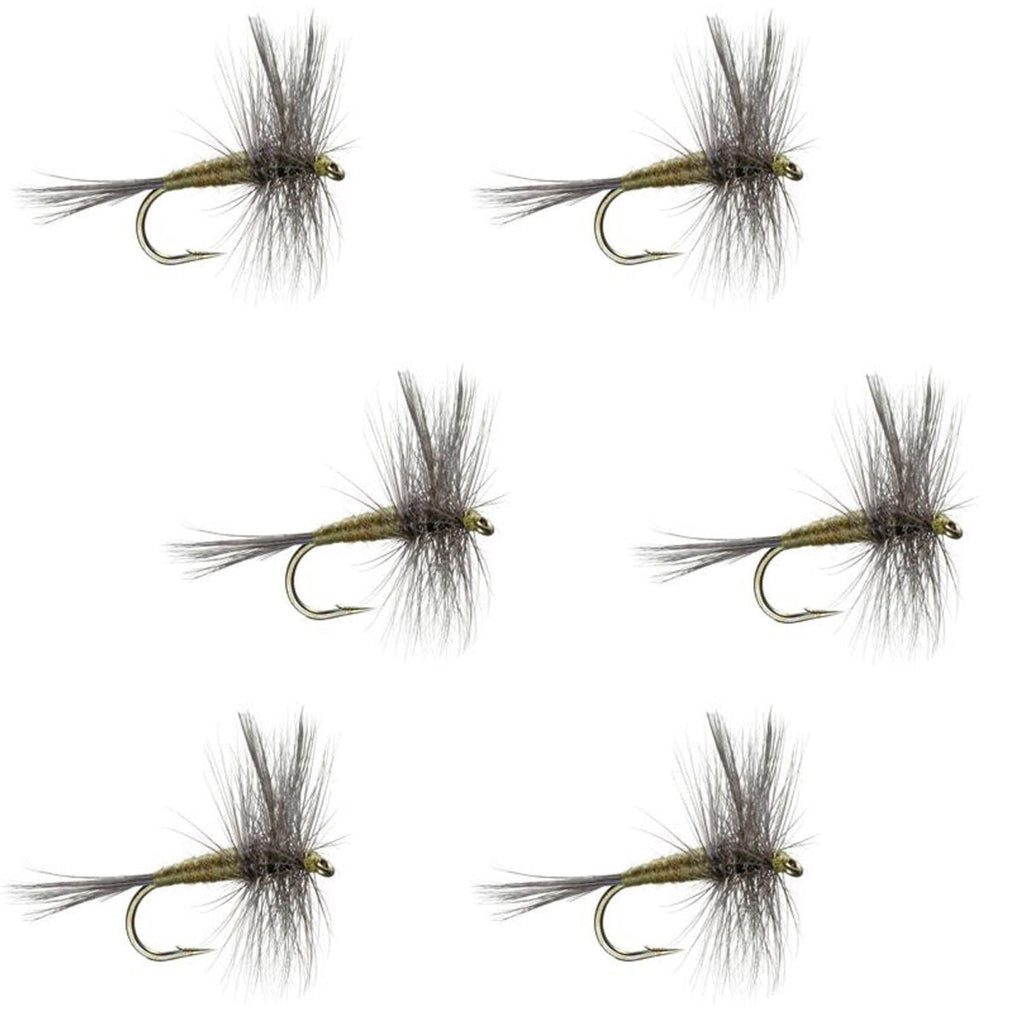 Blue Winged Olive BWO Trout Dry Fly Fishing Flies - 6 Flies Size 18