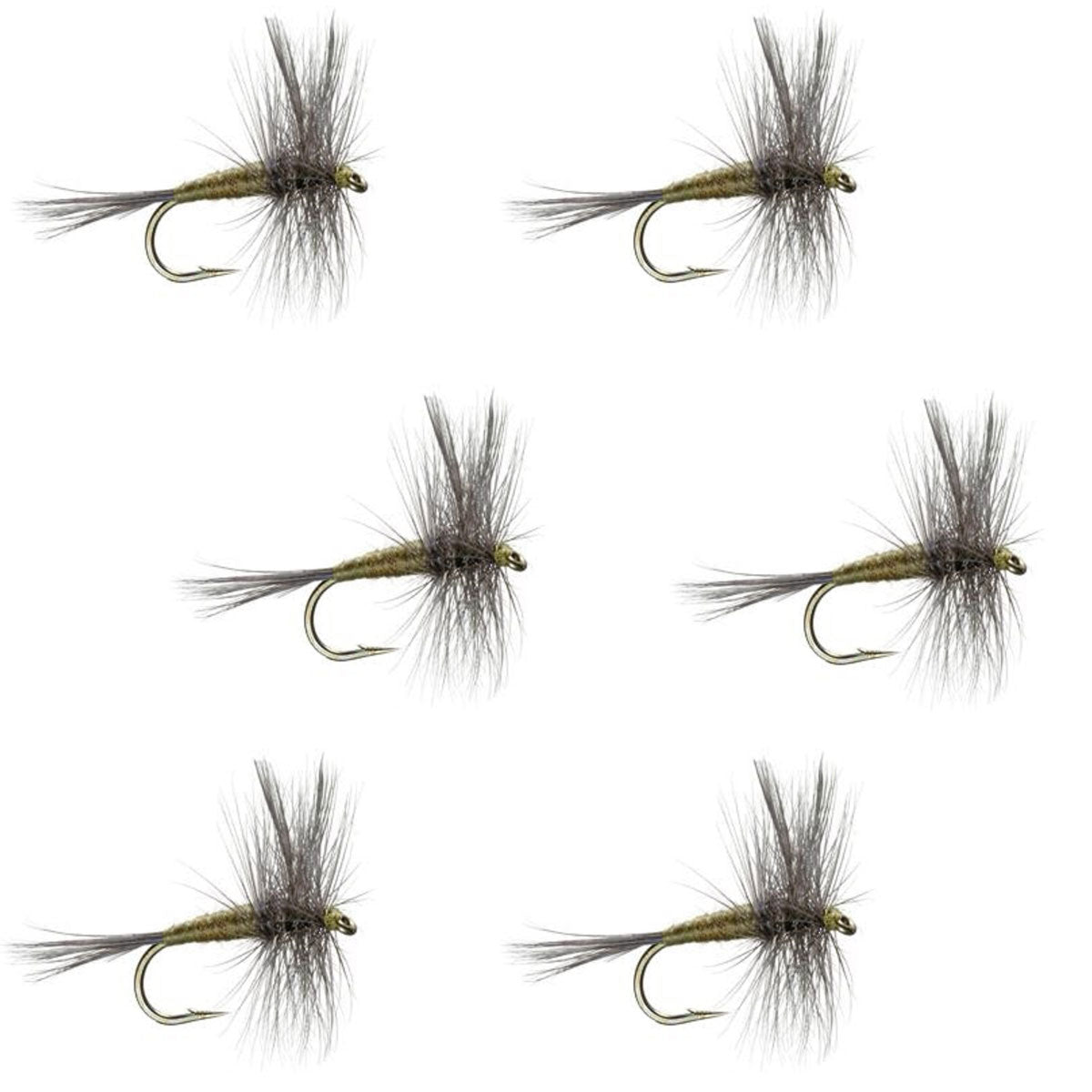 Blue Winged Olive BWO Trout Dry Fly Fishing Flies - 6 Flies Size 18