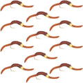 Barbless Tungsten San Juan Bead Power Worm Brown 12 Flies Size 12