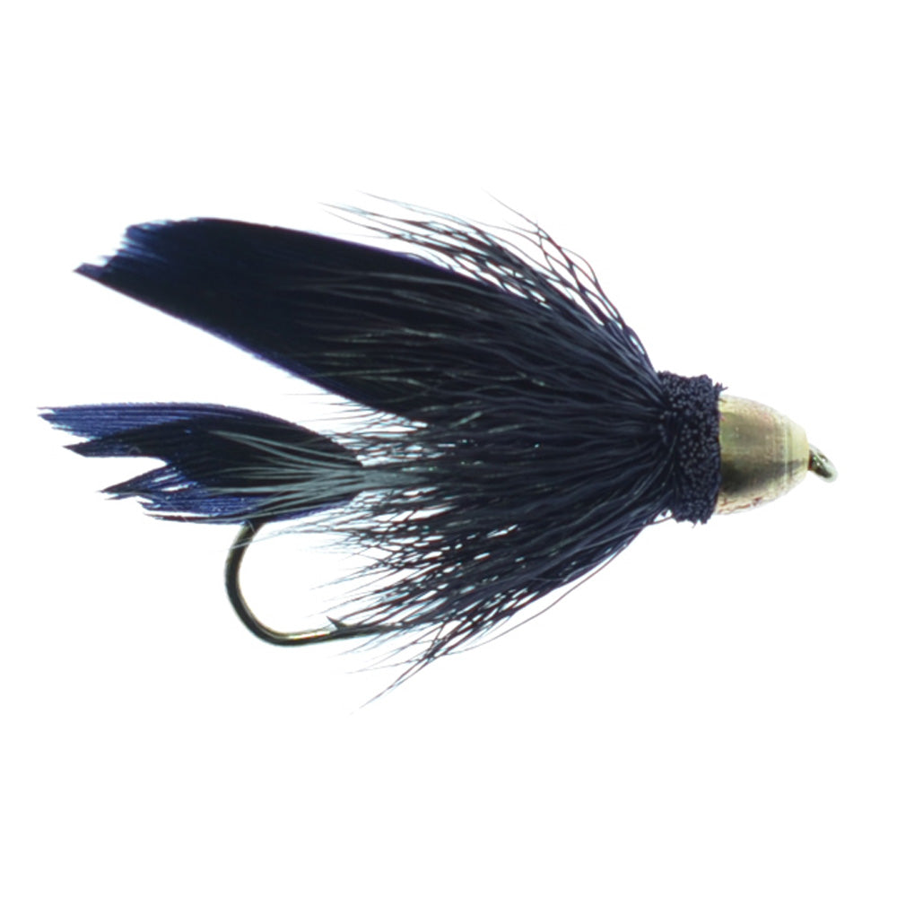 Cone Black Muddler Minnow Fly Fishing Flies -  4 Flies Size 10