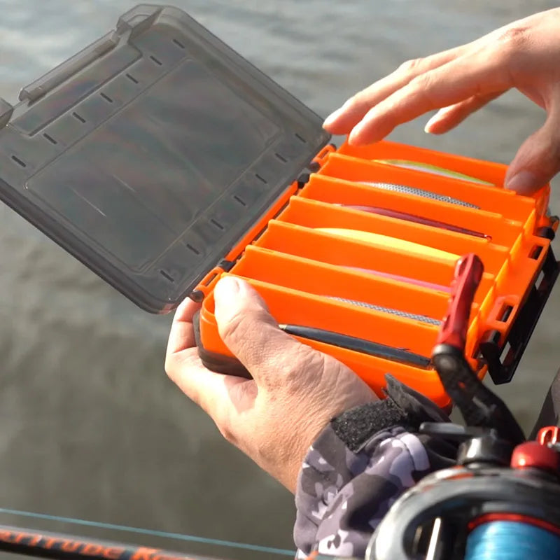 Kingdom Fishing Box 12 14 compartments Fishing Accessories lure Boxes storage Double Sided High Strength Fishing Tackle Box
