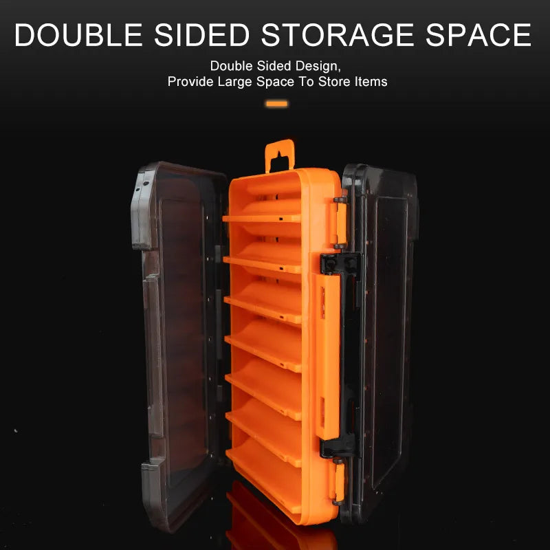 Kingdom Fishing Box 12 14 compartments Fishing Accessories lure Boxes storage Double Sided High Strength Fishing Tackle Box