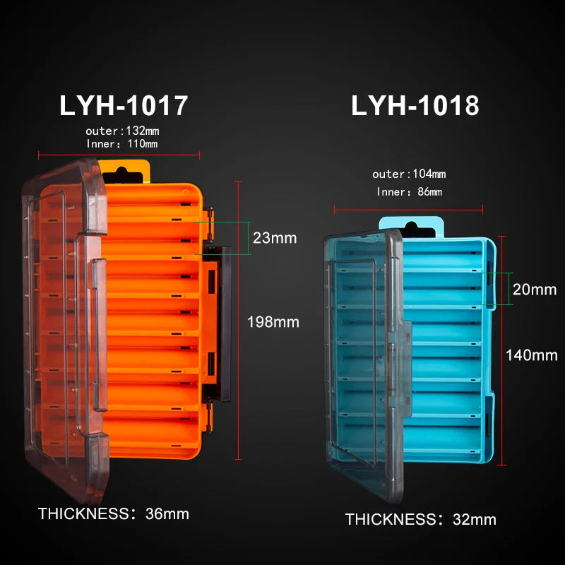 Kingdom Fishing Box 12 14 compartments Fishing Accessories lure Boxes storage Double Sided High Strength Fishing Tackle Box