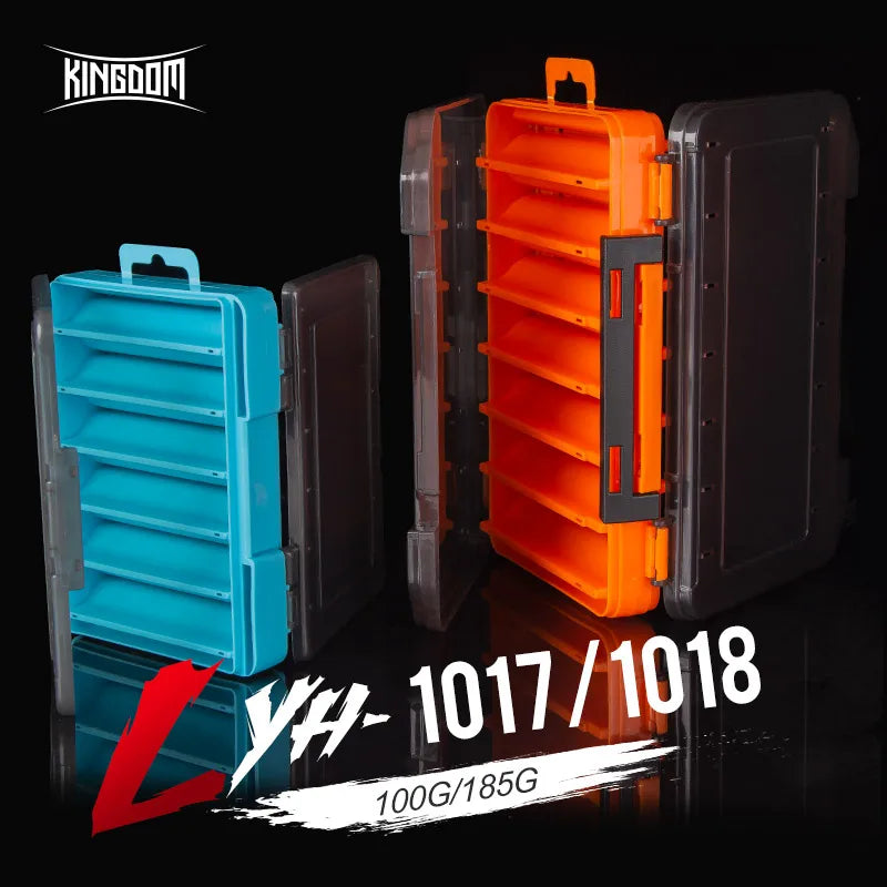 Kingdom Fishing Box 12 14 compartments Fishing Accessories lure Boxes storage Double Sided High Strength Fishing Tackle Box