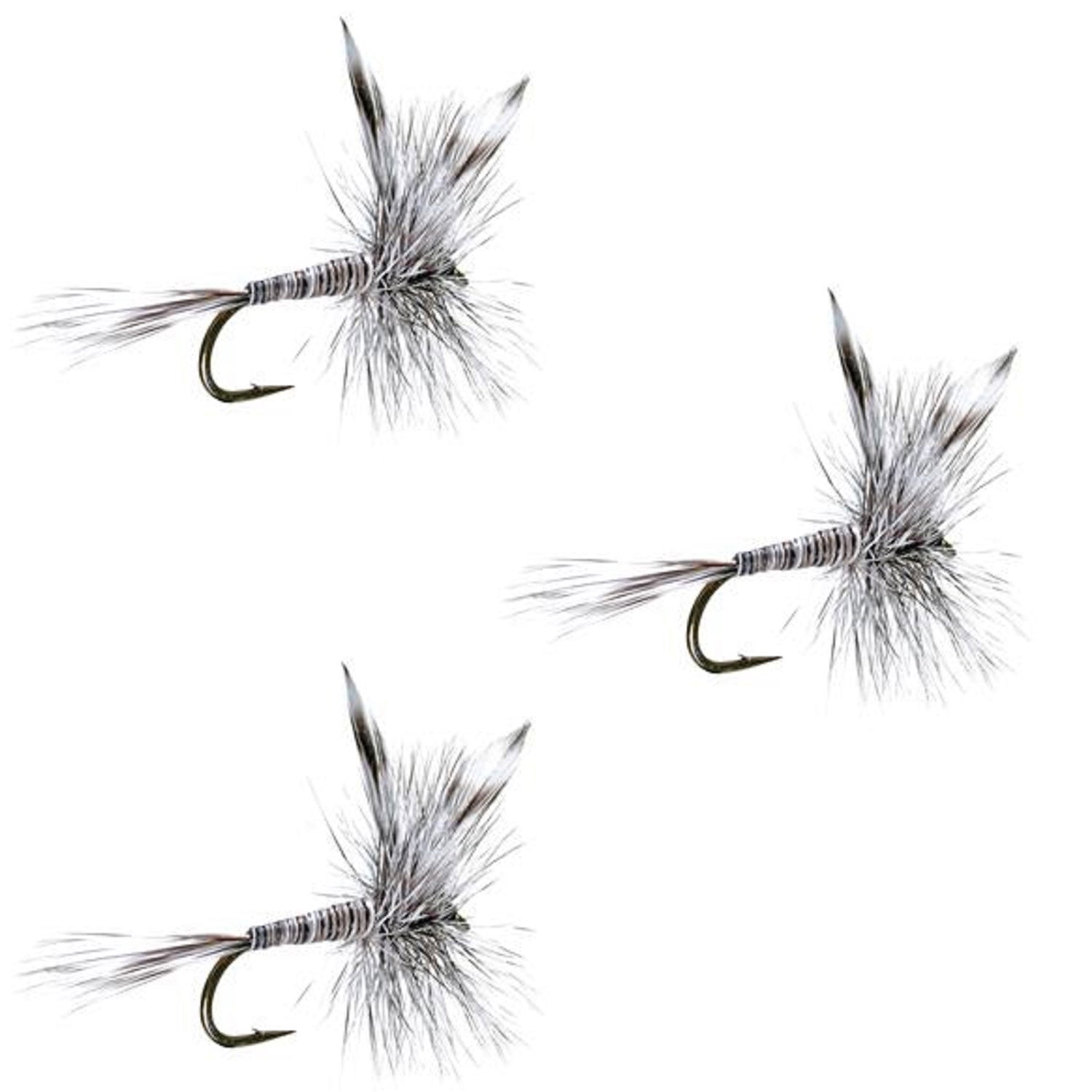 3 Pack Mosquito Classic Trout Dry Fly Fishing Flies - Size 10