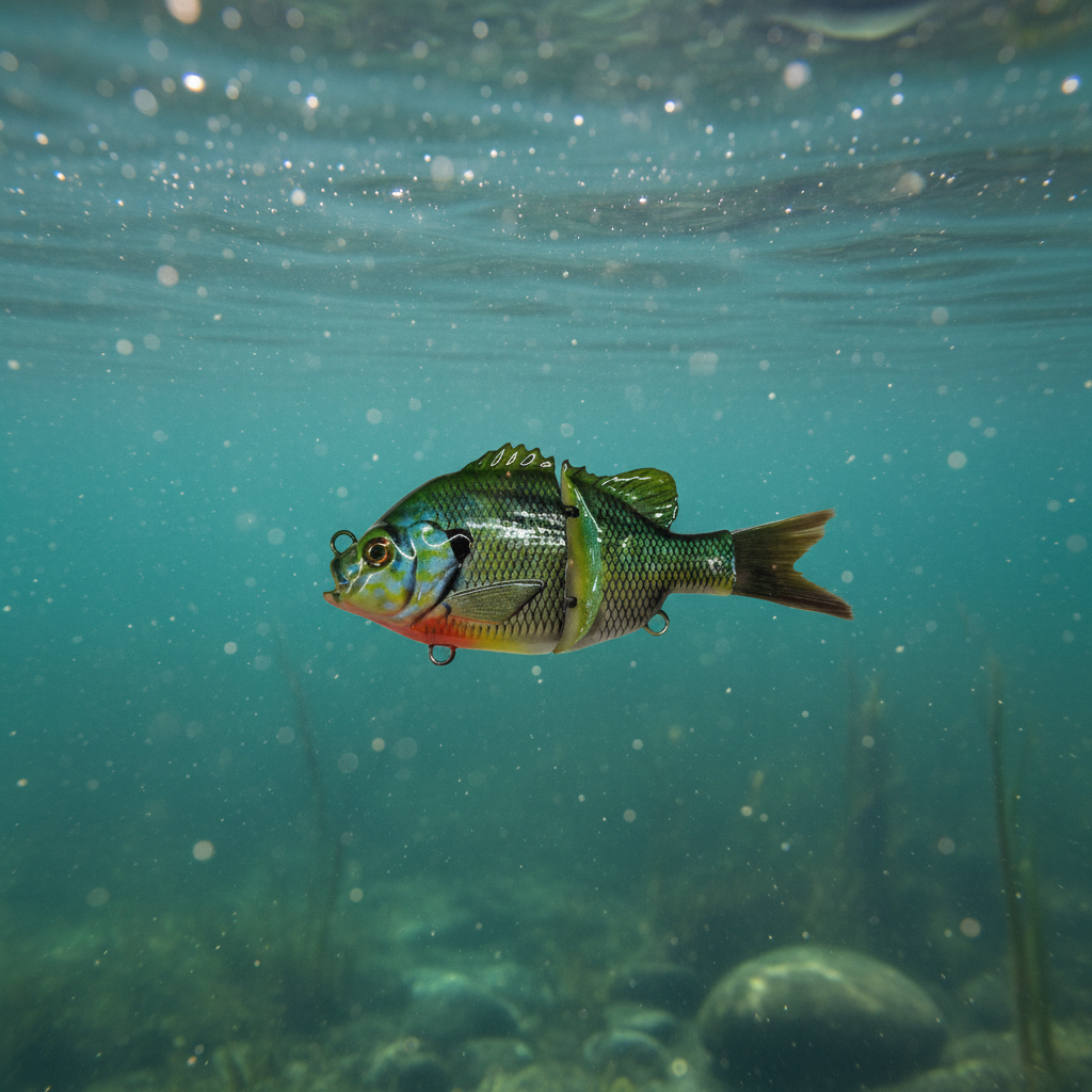 Lanier Lures Drifter Series 5" Brushtail Swimbait – Green Sunfish