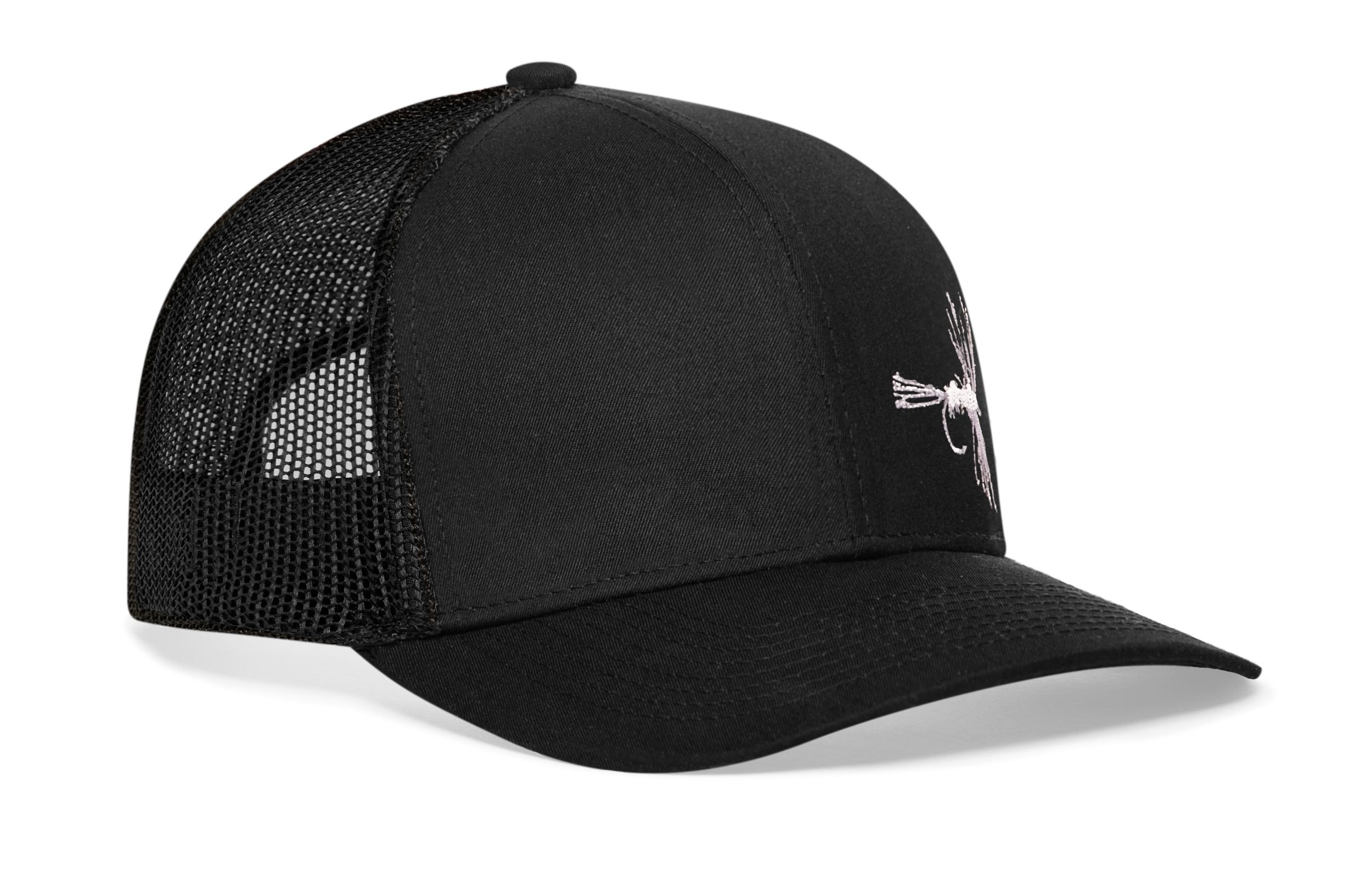Fishing Trucker Hat  |  Black Fishing Snapback