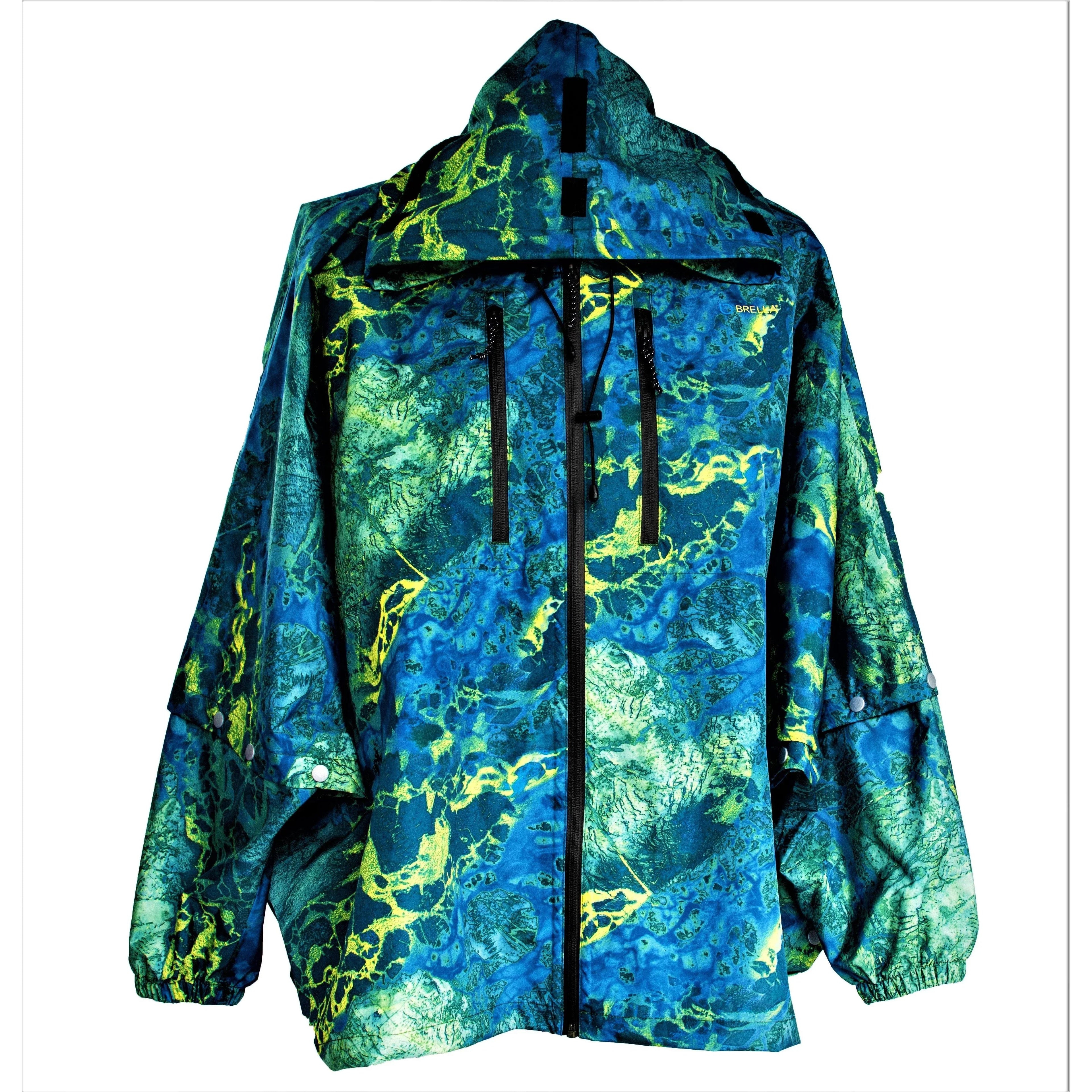 Brella Blue Yellow Unisex Rain Jacket