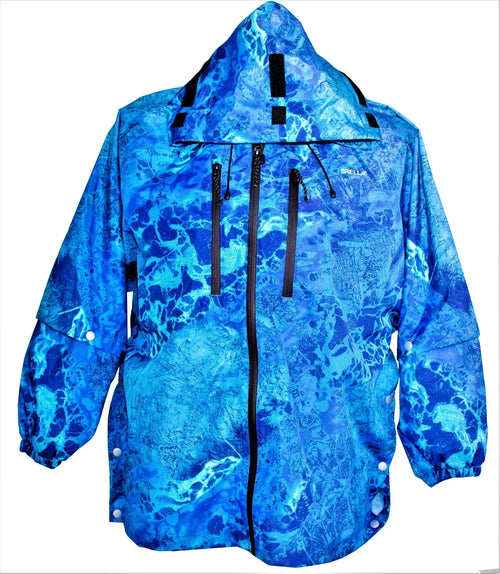 Brella Blue Unisex Rain Jacket for Youth + Petite Adults