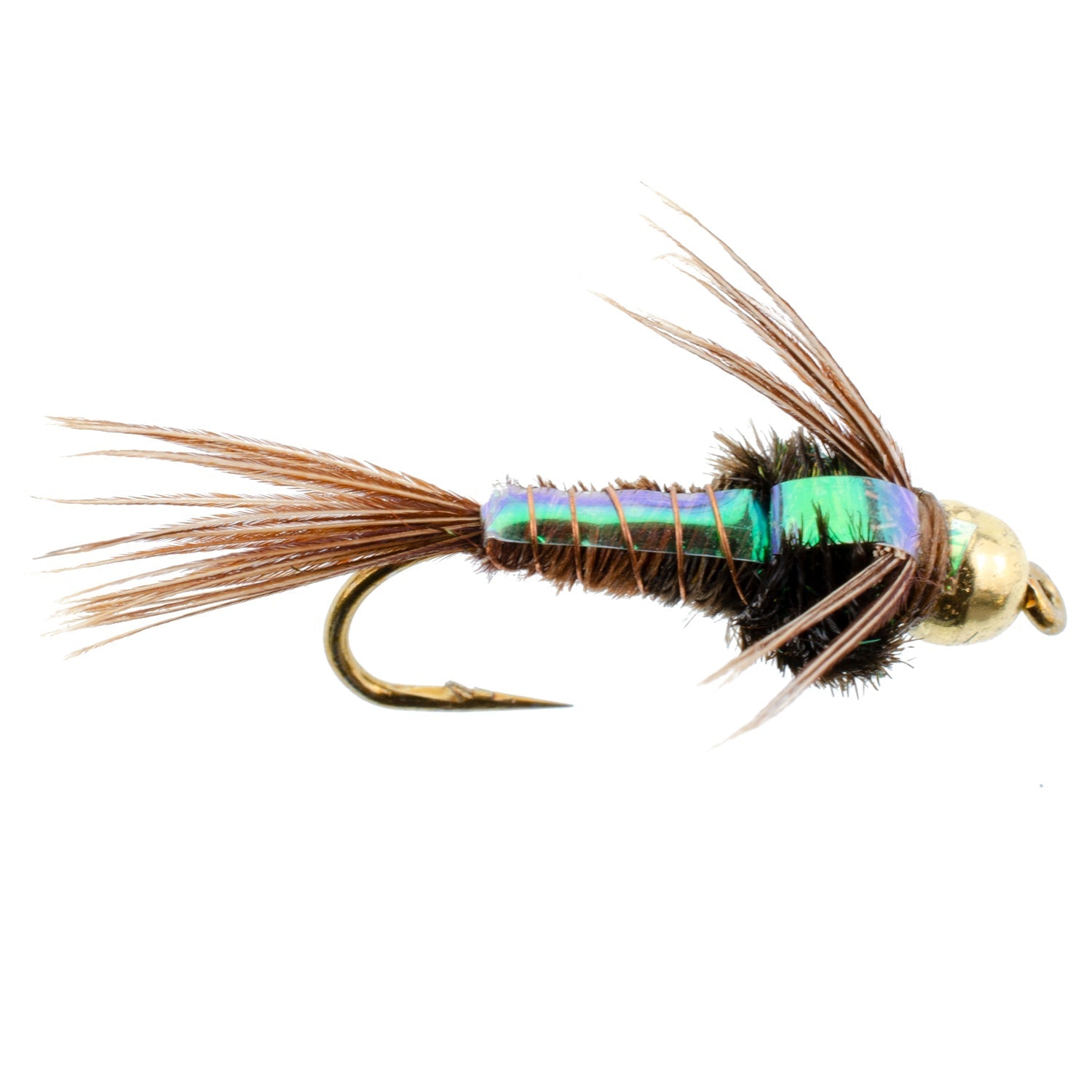 Bead Flash Back Pheasant Tail Nymph 1 Dozen Fly Fishing Flies  Size 16