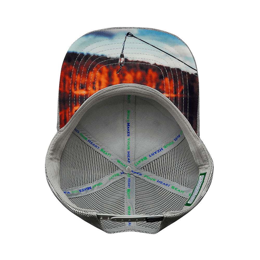 Fishing Hat - Baseball Hat Fit - Heather Gray / Gray - Trucker Mesh