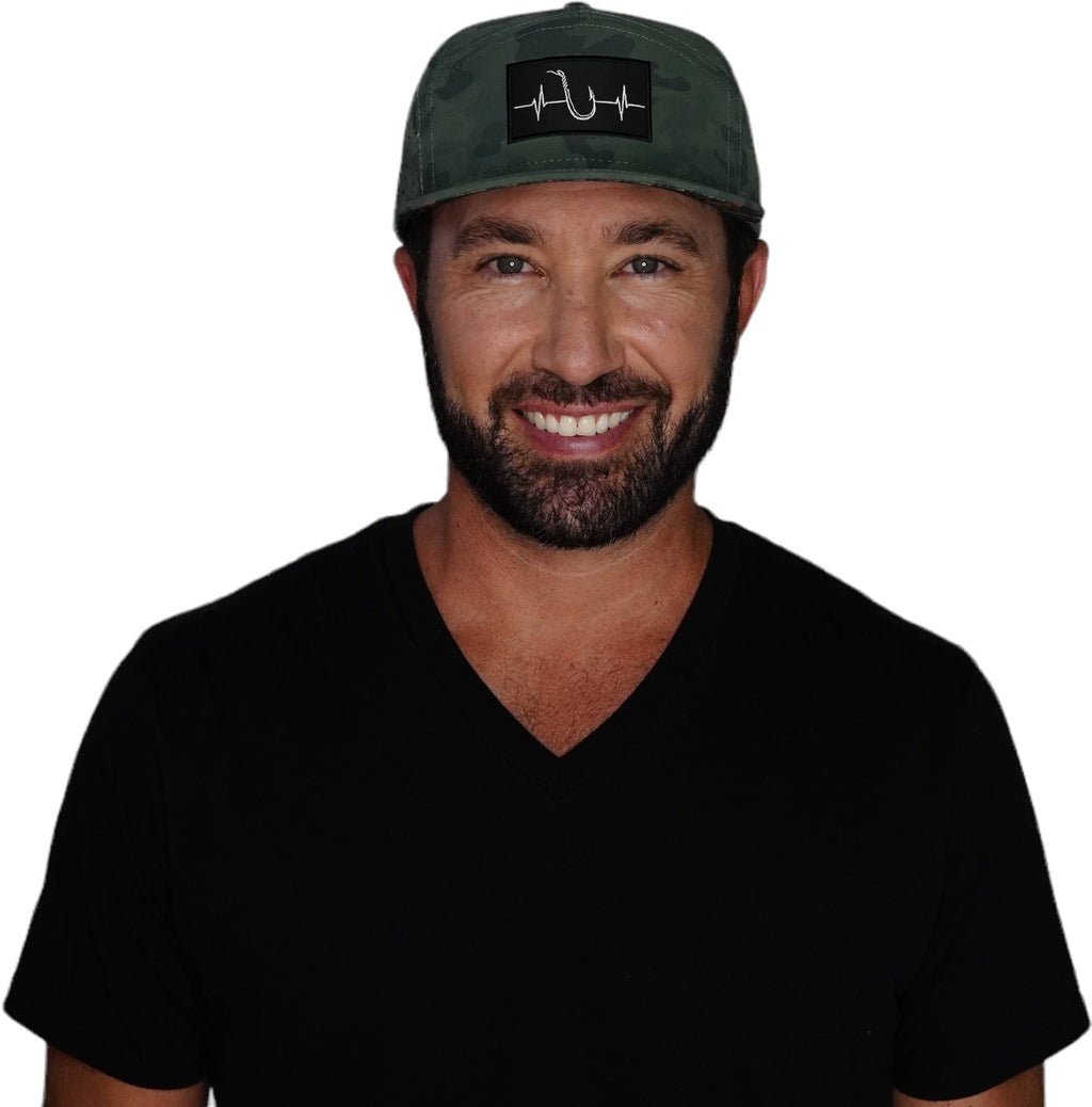 Fishing Hat - Flat Bill - Soft Teal Camo - Laser Mesh