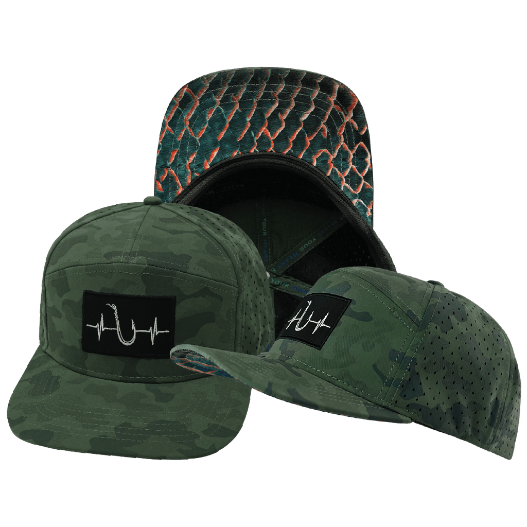 Fishing Hat - Flat Bill - Soft Teal Camo - Laser Mesh