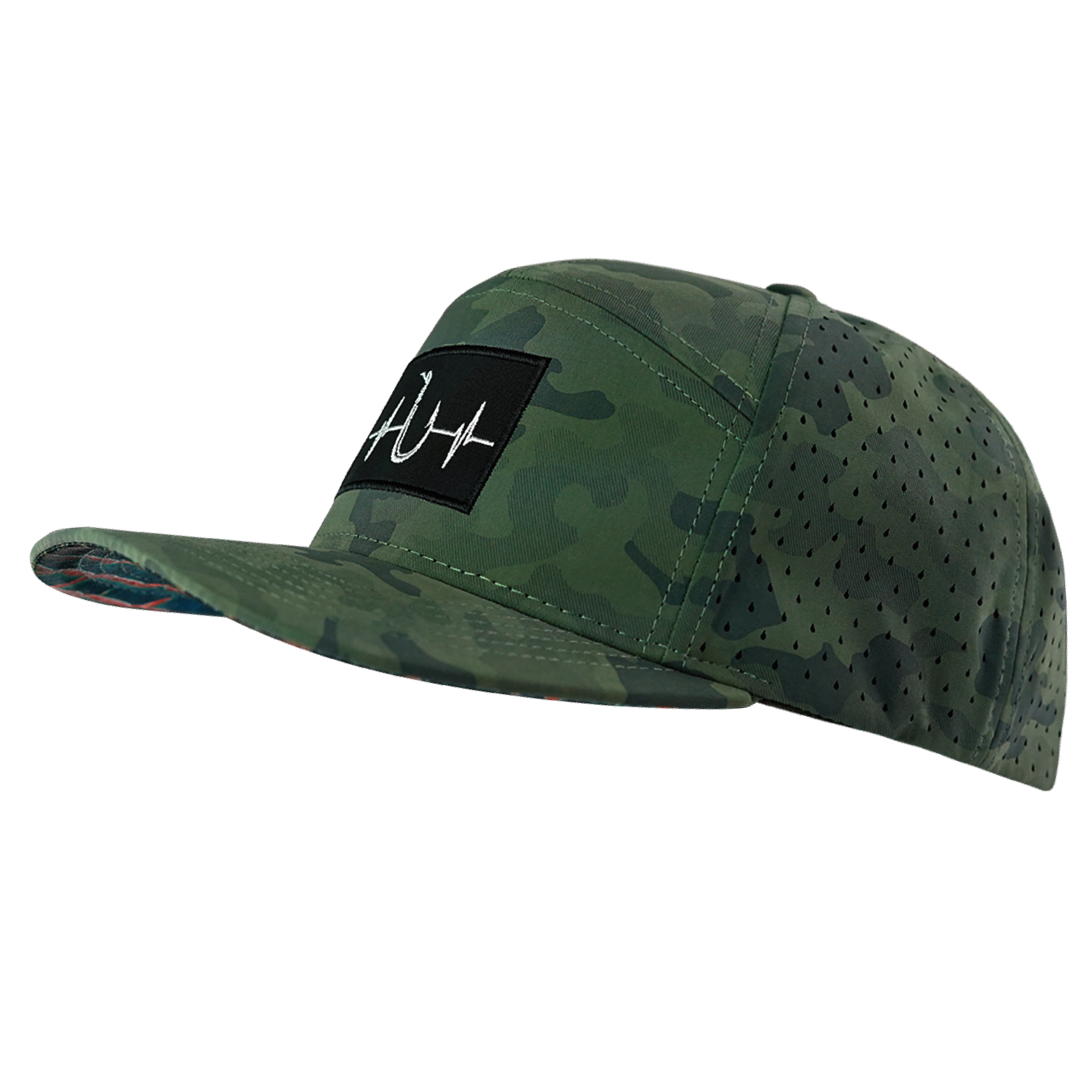 Fishing Hat - Flat Bill - Soft Teal Camo - Laser Mesh