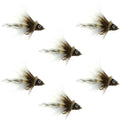 Deer Hair Dahlberg Diver 6 Flies Size 4 - White Marabou Bass Fly Fishing Bug Wide Gape Bass With Weed Guard