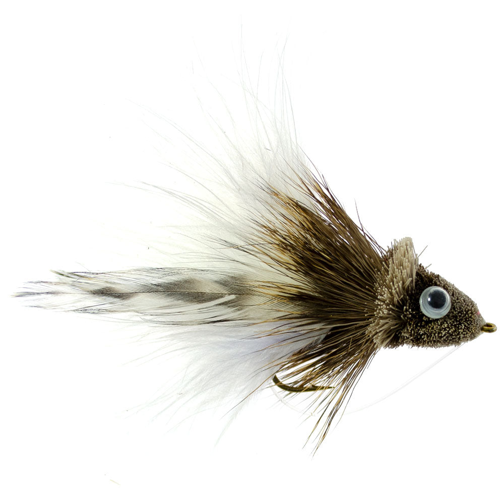 Deer Hair Dahlberg Diver 6 Flies Size 4 - White Marabou Bass Fly Fishing Bug Wide Gape Bass With Weed Guard