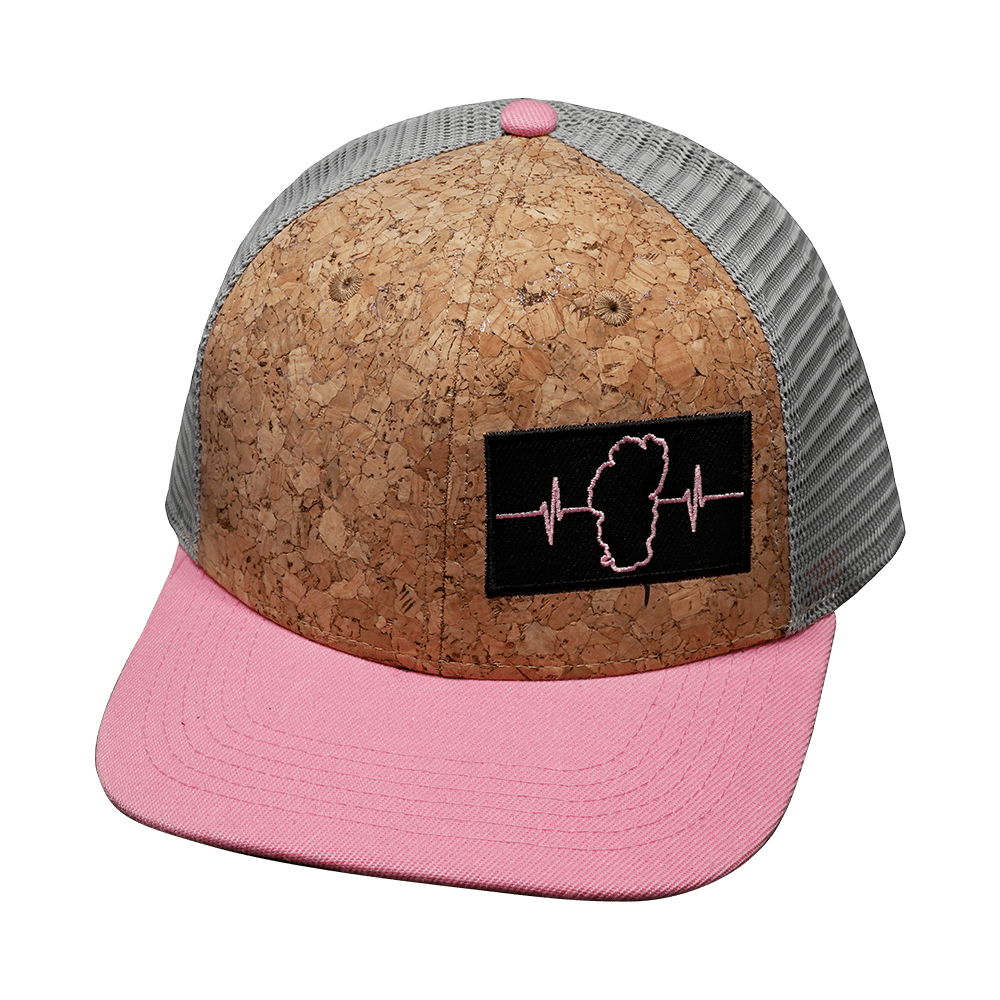 **YOUTH** Tahoe Hat - Baseball Hat Fit - Cork - Pink / Gray - Trucker Mesh